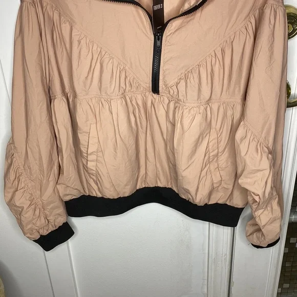💕 Forever 21 NWT $50 casual jacket blush black sz small 💕 - Picture 2 of 9